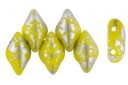 Perline GemDuo - Silver Splash Opaque Yellow 8x5mm - 10gr