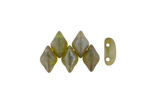 GemDuo Beads - Matte Olivine Rembrandt 8x5mm - 10gr