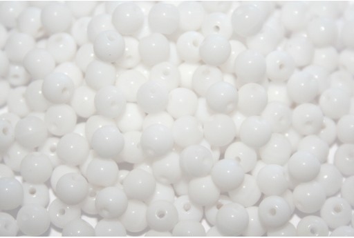 Czech Round Beads White Alabaster 3mm - 100pcs