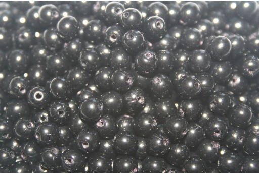 Czech Round Beads Jet 3mm - 100pcs