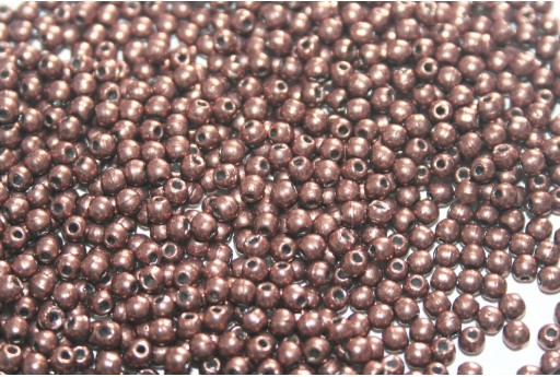 Czech Round Beads - Sueded Gold Ash Rose 2mm - 150pcs