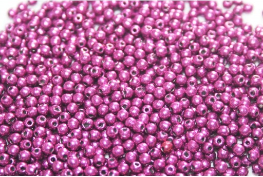 Tondi Vetro di Boemia - Sueded Gold Fuchsia Red 2mm - 150pz