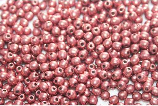 Czech Round Beads Sueded Gold Lantana 3mm - 100pcs