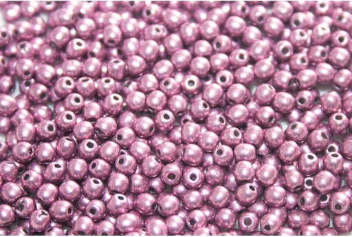 Czech Round Beads Sueded Gold Orchid 3mm - 100pcs