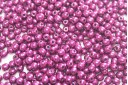 Czech Round Beads Sueded Gold Fuchsia Red 3mm - 100pcs