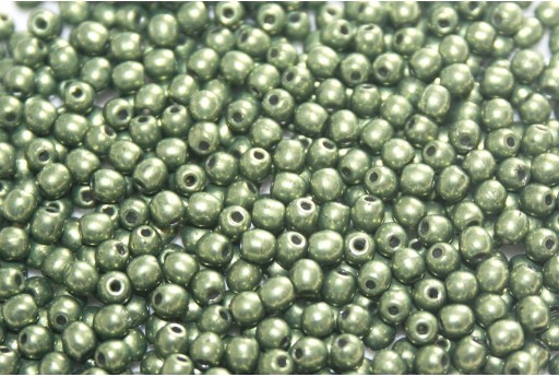 Czech Round Beads Sueded Gold Fern 3mm - 100pcs