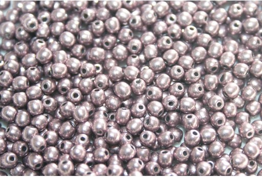 Czech Round Beads Sueded Gold Blackened Pearl 3mm - 100pcs