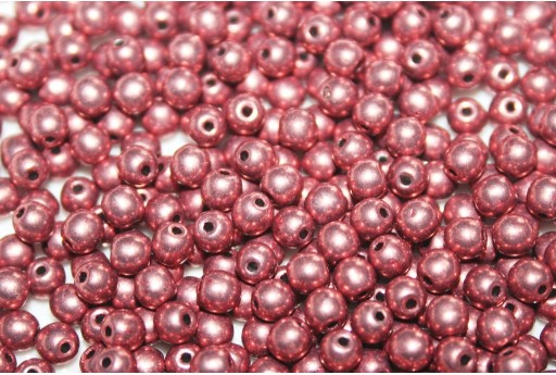 Czech Round Beads Sueded Gold Lantana 4mm - 100pcs