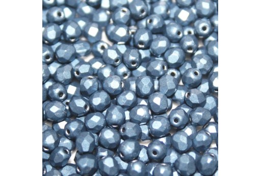 Fire Polished Beads Saturated Metallic Bluestone 4mm - 60pcs