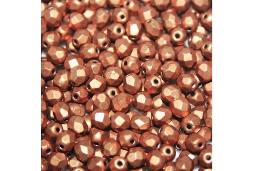 Fire Polished Beads Saturated Metallic Hazel 4mm - 60pcs