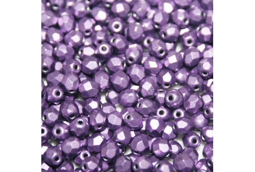 Fire Polished Beads Saturated Metallic Grapeade 4mm - 60pcs