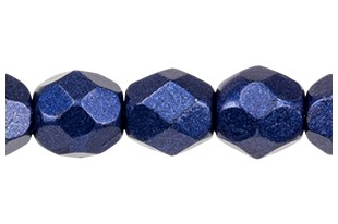 Fire Polished Beads Saturated Metallic Evening Blue 4mm - 60pcs