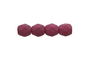 Fire Polished Beads Matte Velvet Purple Wine 4mm - 60pcs