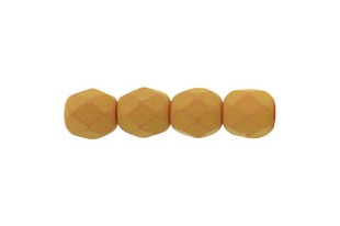 Fire Polished Beads Matte Velvet Mustard 4mm - 60pcs