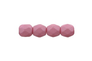 Fire Polished Beads Matte Velvet Pink 4mm - 60pcs