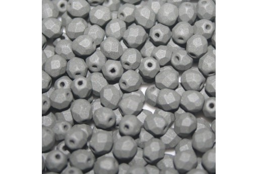 Fire Polished Beads Matte Velvet Gray 4mm - 60pcs