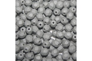 Fire Polished Beads Matte Velvet Gray 4mm - 60pcs