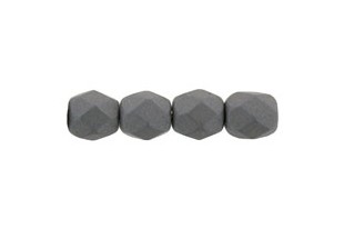 Fire Polished Beads Matte Velvet Gray 4mm - 60pcs