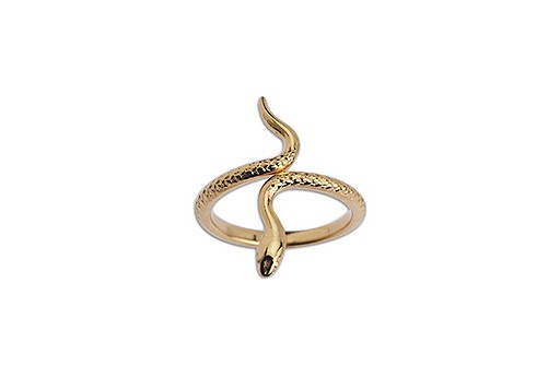 Anello Regolabile Serpente Metallo Zama - Oro 17mm