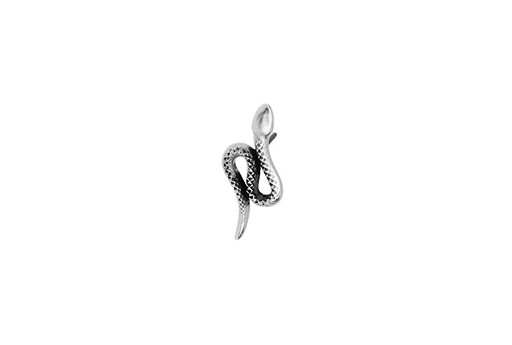 Earring snake with titanium pin - silver 18X8mm