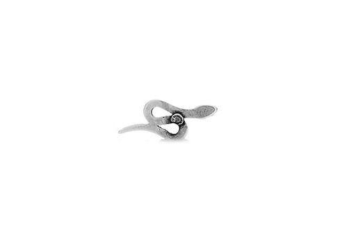 Earring snake with titanium pin - silver 18X8mm 2