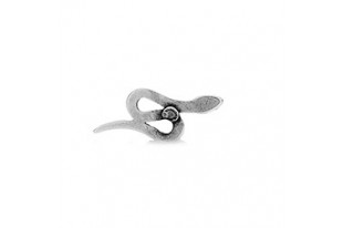 Earring snake with titanium pin - silver 18X8mm