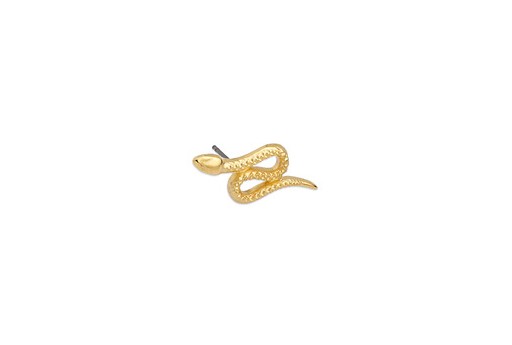 Earring snake with titanium pin - gold 18X8mm