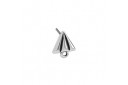 Triangle earring paper shuttle with 1 ring - Silver 9,7X11mm - 2pcs