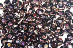 Czech Glass Ginko Beads - Dotted Jet Full Sliperit 7,5mm - 10gr