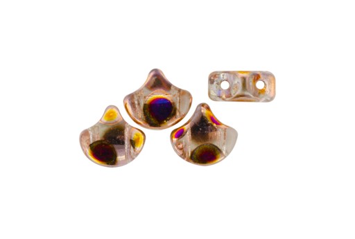 Czech Glass Ginko Beads - Dotted Crystal Full Sliperit 7,5mm - 10gr