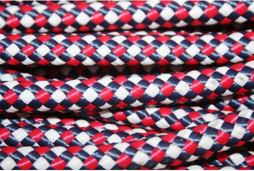 Climbing Cord Polyester White - Red - Blue 10mm - 1mt