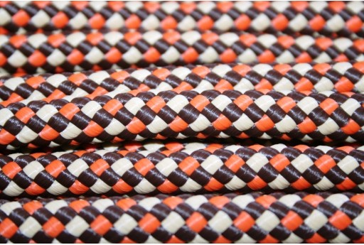 Climbing Cord Poliestere Arancio - Marrone Intrecciato 10mm - 1mt