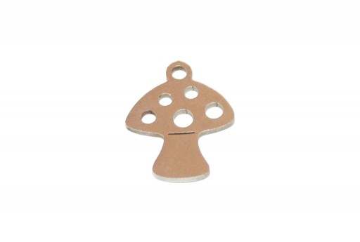 Stainless Steel Charms Mushroom - 14x12mm - 2pcs