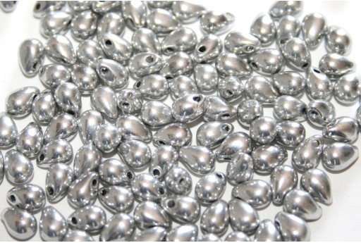 Drops Beads - Silver 4x6mm - 10g