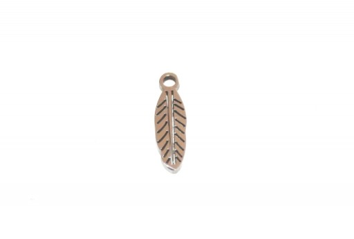 Stainless Steel Charms Leaf - 12x4mm - 2pcs