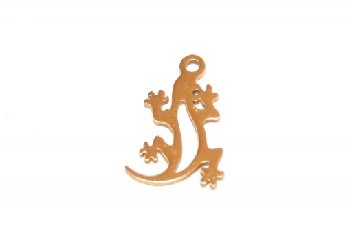 Stainless Steel Charms Lizard - Golden 16x10mm - 1pc