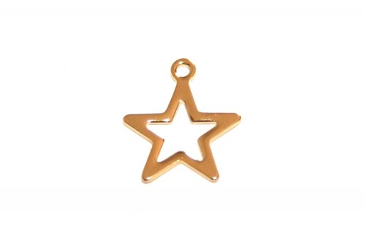 Stainless Steel Charms Star - Golden 14,5x12,5mm - 4pcs