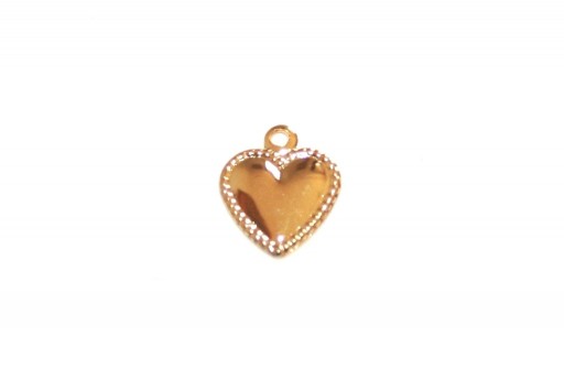 Charms in Acciaio Cuore - Oro 10x8mm - 4pz