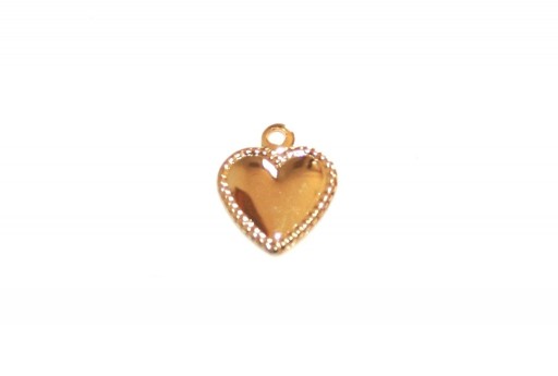 Stainless Steel Charms Heart - Golden 10x8mm - 4pcs