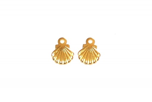 Charms in Acciaio Conchiglia - Oro 8x6mm - 4pz