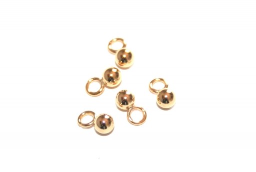 Charms in Acciaio Sfera - Oro 3mm - 6pz