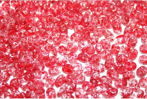 Superduo Beads Confetti Splash Red Pink 5x2,5mm - 10gr