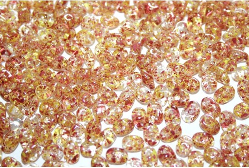 Perline Superduo Confetti Splash Red Yellow 5x2,5mm - 10gr
