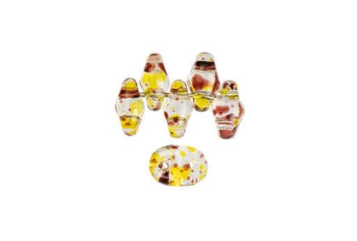 Perline Superduo Confetti Splash Red Yellow 5x2,5mm - 10gr 2