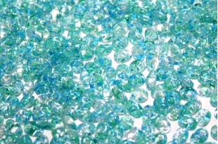 Superduo Beads Confetti Splash Blue Green 5x2,5mm - 10gr