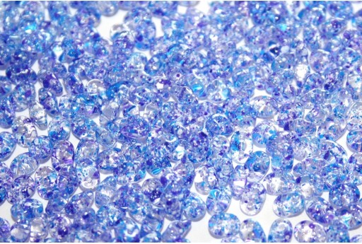 Superduo Beads Confetti Splash Indigo 5x2,5mm - 10gr
