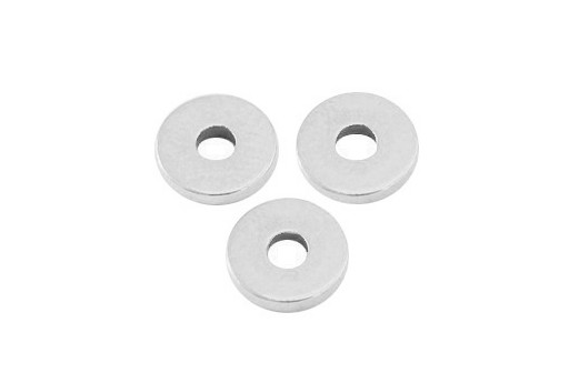 Brass Spacer Beads Disc Heishi - Platinum 6mm - 10pcs