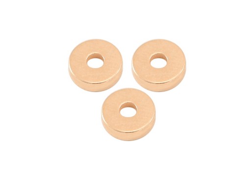 Brass Spacer Beads Disc Heishi - Rose Gold 6mm - 10pcs