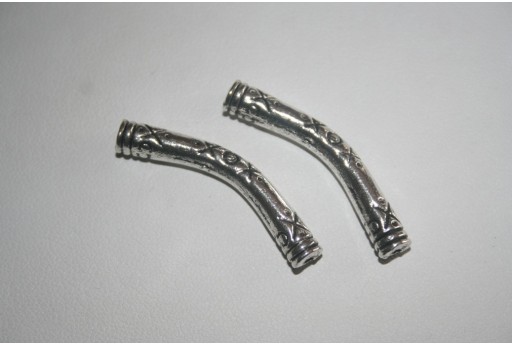 Tubi Curvi Argento Tibetano 34x5mm - 2pz