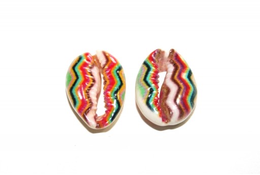 Cowrie Shell - Rainbow 20x12mm aprox. - 4pcs